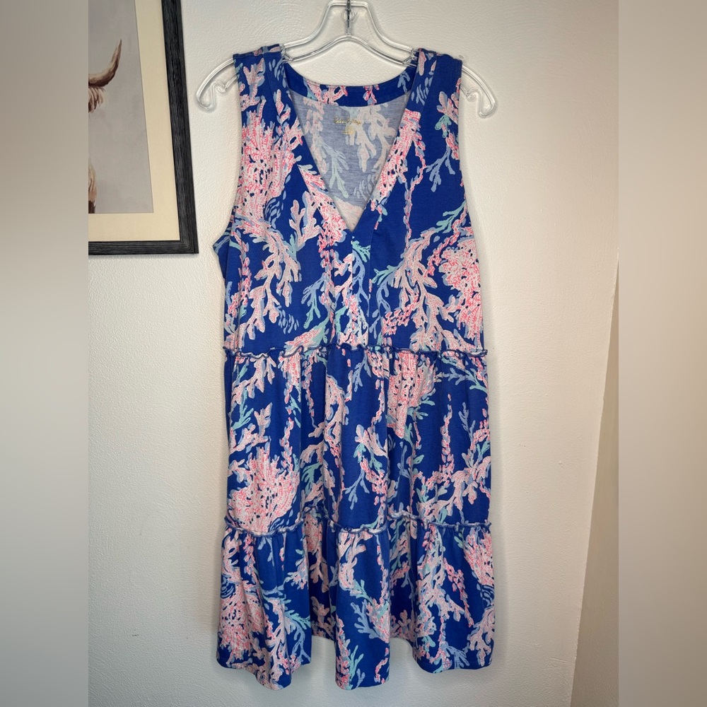 Lilly Pulitzer Blue and Pink Sleeveless Dress